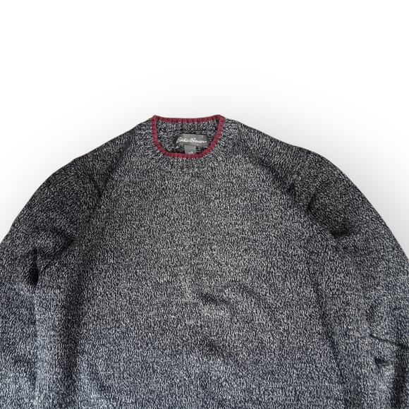 Eddie Bauer Charcoal and Maroon Crewneck Sweater - M - Picture 2 of 3